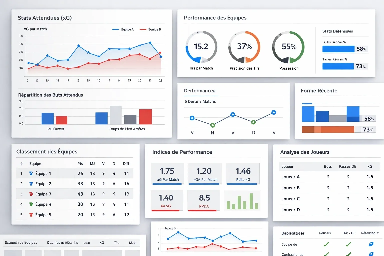 Interfaces de bases de données statistiques pour l'analyse sportive
