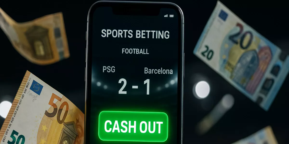 Interface de cash out sur application de paris sportifs
