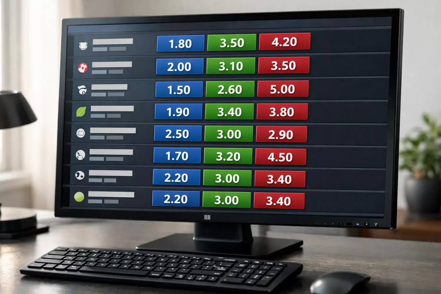 Écran affichant des cotes de paris sportifs avec indication du seuil minimum