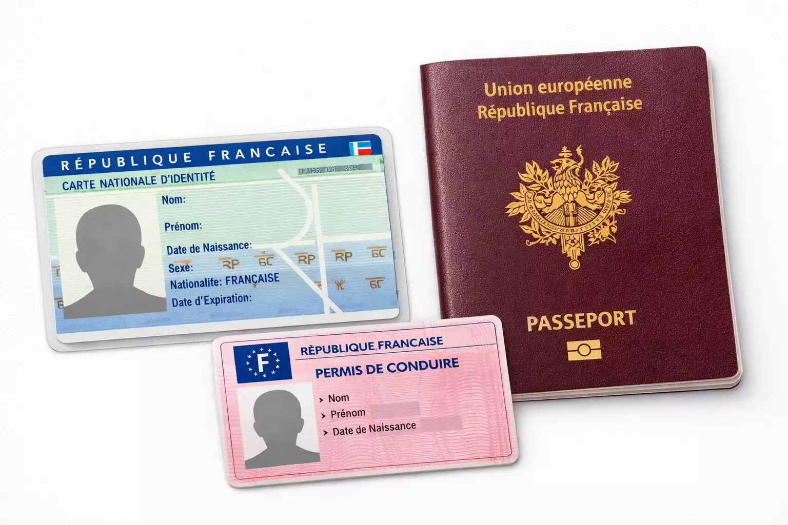 Carte d'identité, passeport et permis de conduire pour vérification