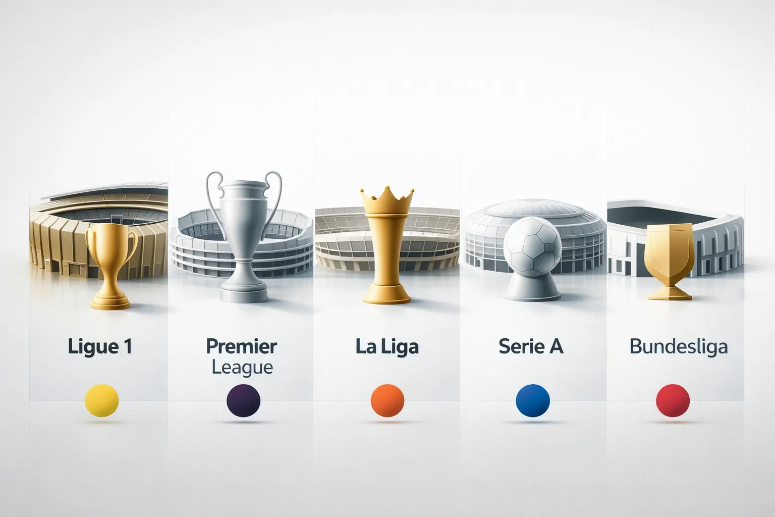 Logos des cinq grands championnats européens de football