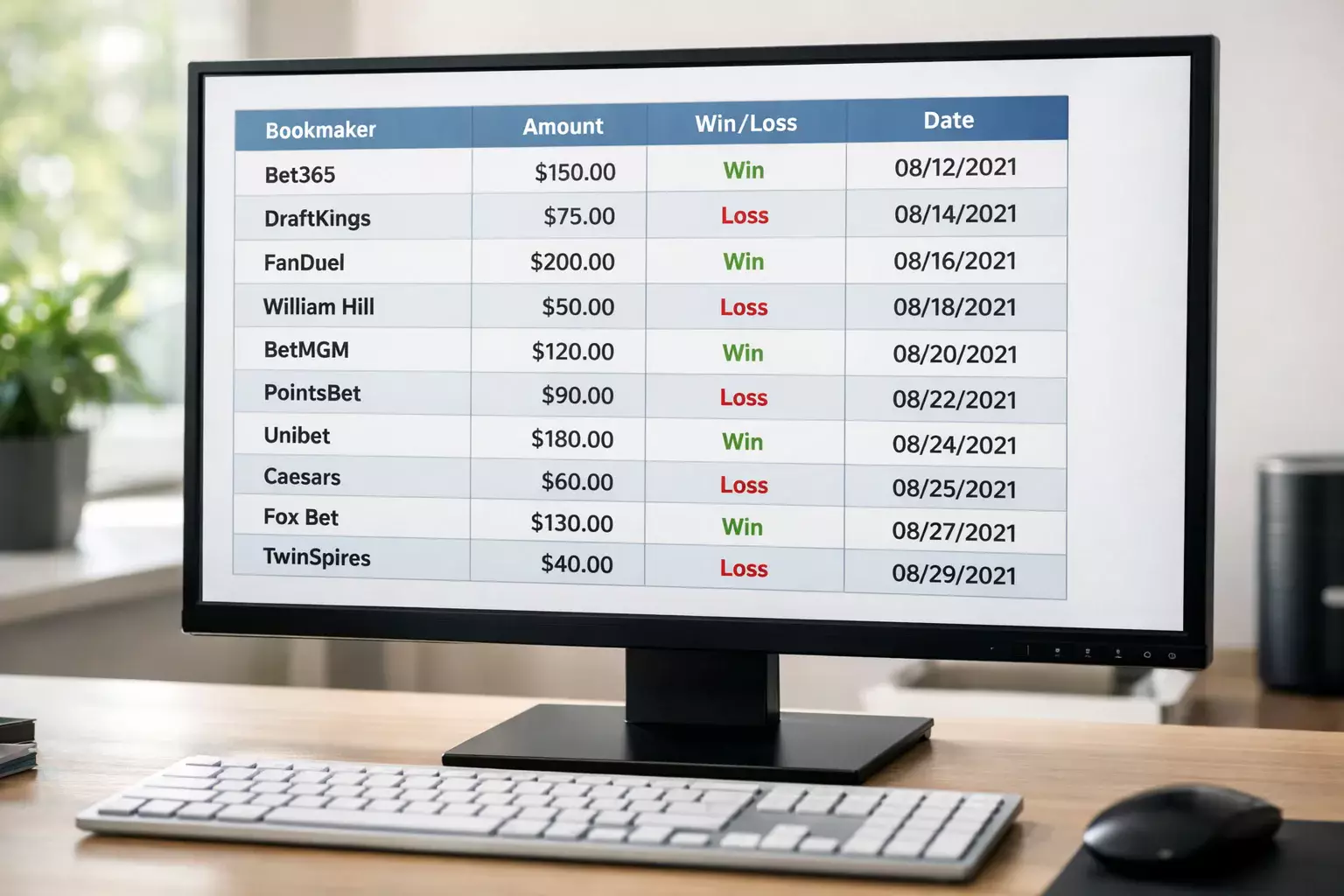 Tableau de suivi des bonus avec liste d'opérateurs et montants sur un écran d'ordinateur