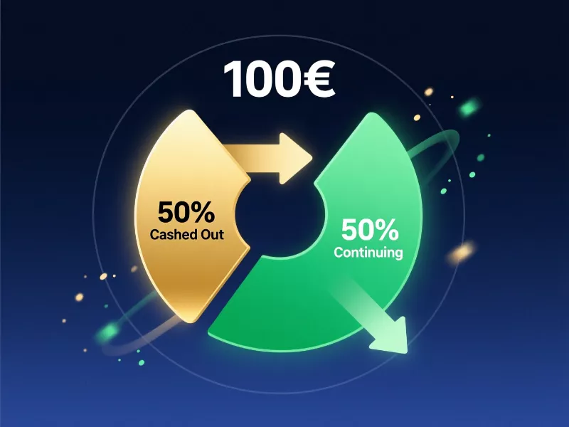 Diagramme de la stratégie de cash out partiel 50/50