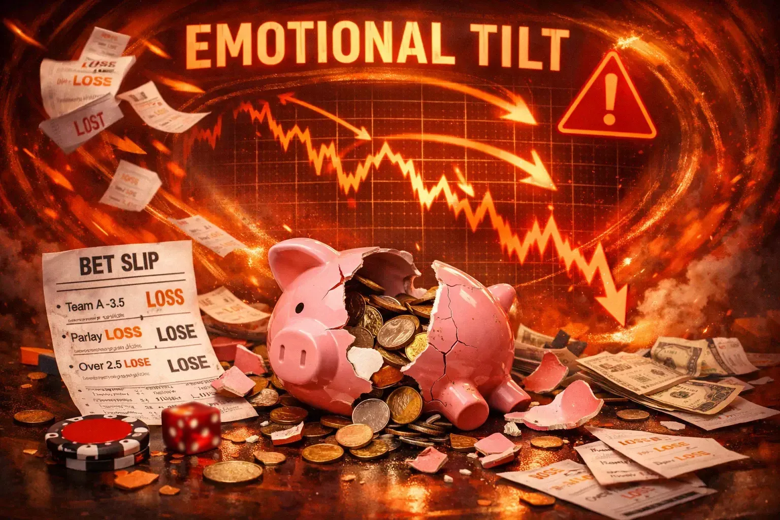 Représentation visuelle du tilt émotionnel après des pertes aux paris